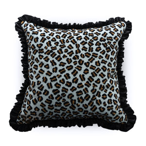 フリルクッション Cotton Pile Leopard