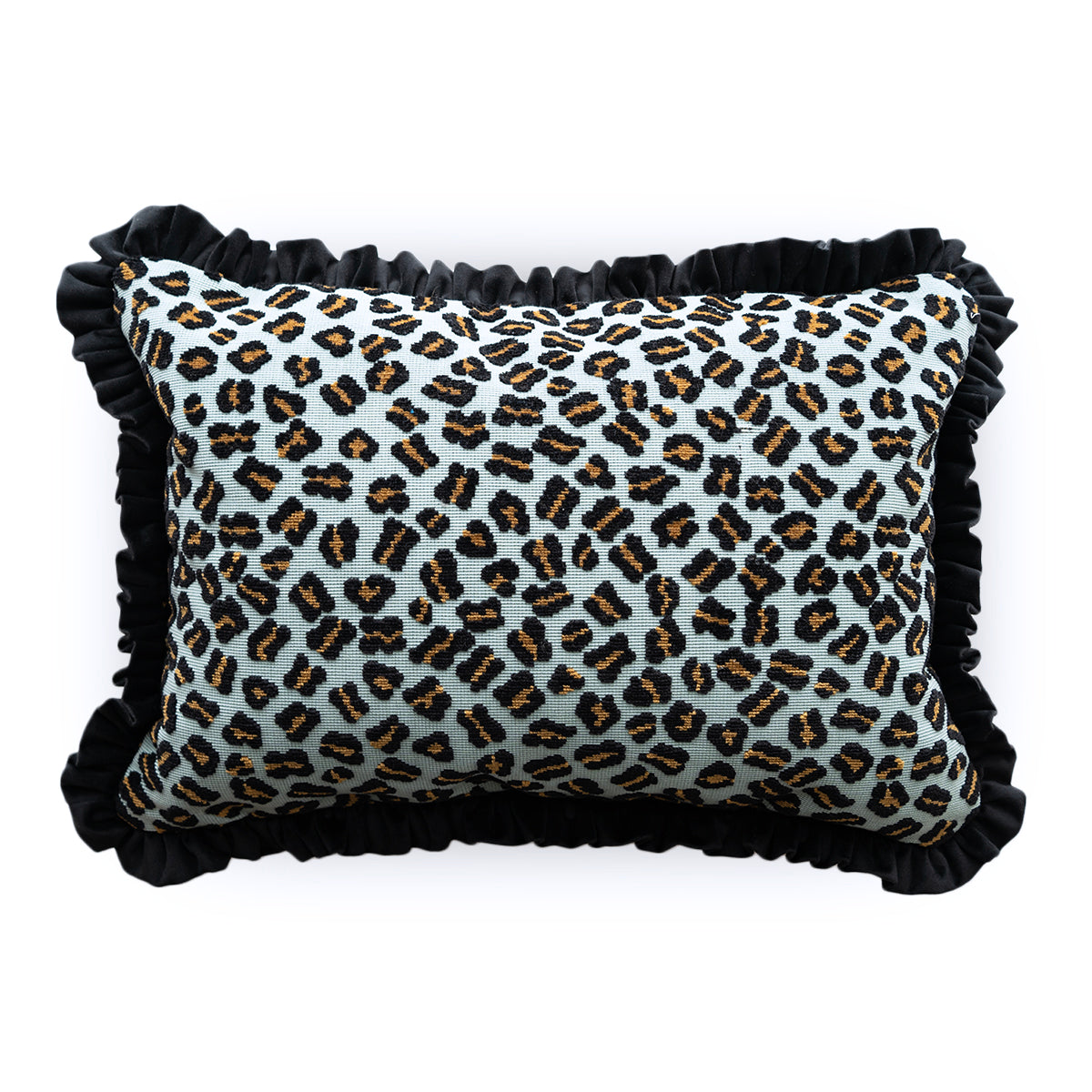 フリルクッション Cotton Pile Leopard