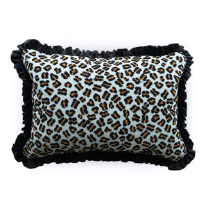 フリルクッション Cotton Pile Leopard