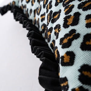 フリルクッション Cotton Pile Leopard