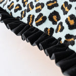 フリルクッション Cotton Pile Leopard
