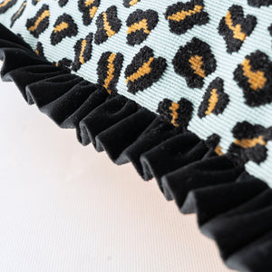 フリルクッション Cotton Pile Leopard