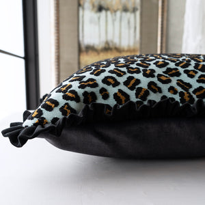 フリルクッション Cotton Pile Leopard