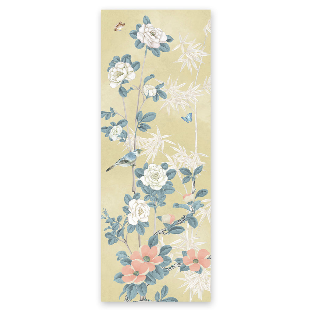 45×120cm シノワズリアートパネル Chroma Canary